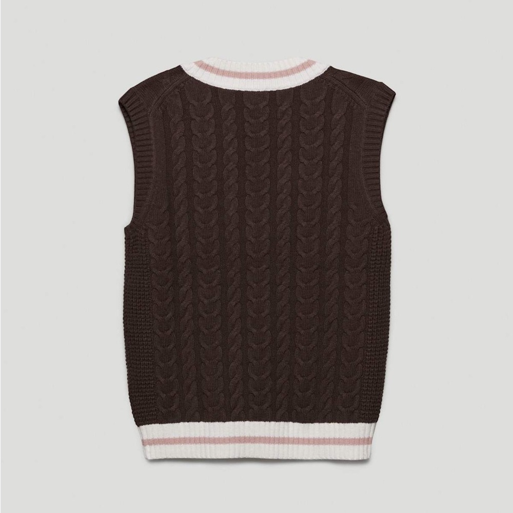 Sunday Best Pink and Brown Knit Top - Picture 4 of 5